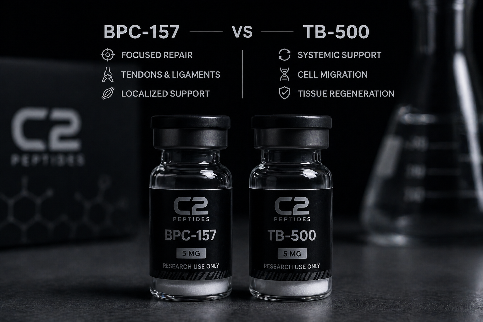 🔬 BPC-157 vs TB-500: What’s the Difference? Research Overview